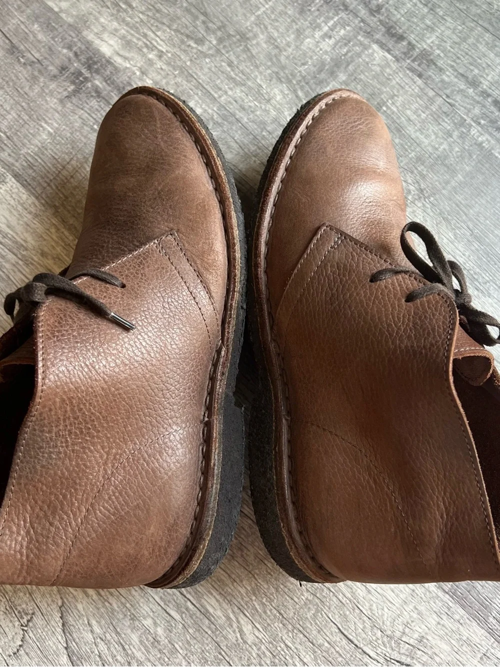 J. Crew Brown Leather Chukka Boots — Lace-Up Casual